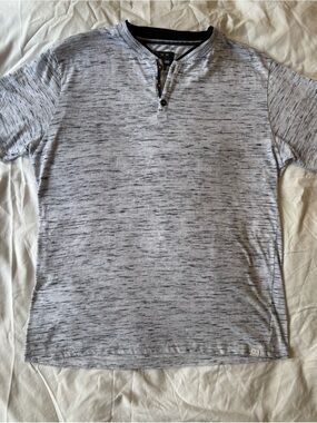 Light Heather Grey Tee with Black Space-Dye Accents